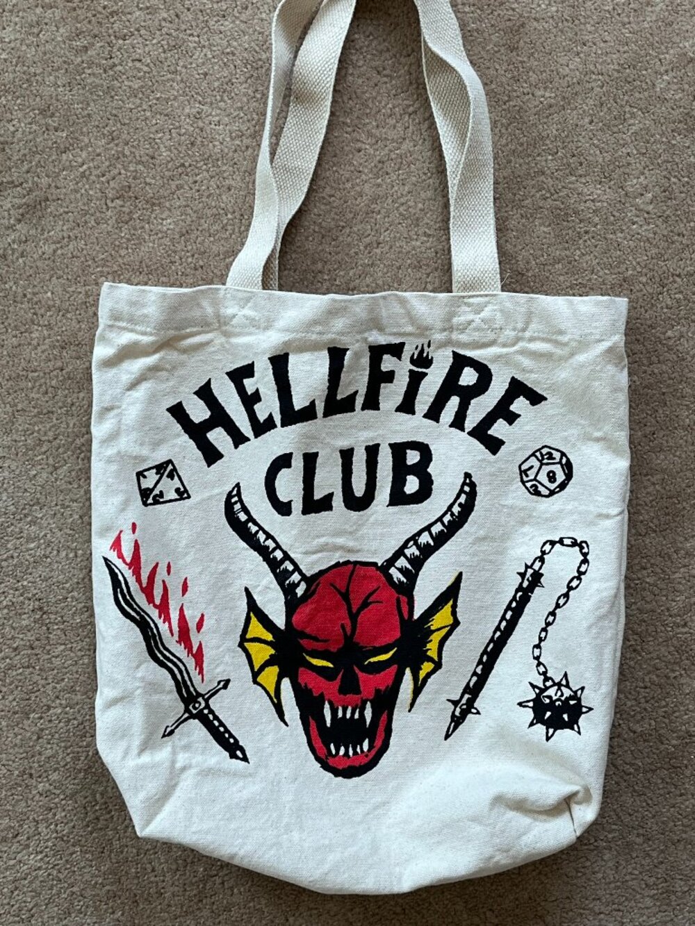 Stranger Things Hellfire Club 13" Canvas Tote Bag